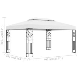 Berkfield Home Gazebo with Double Roof 3x4 m White - thumbnail 6