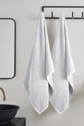 Catherine Lansfield 'Quick Dry Cotton' Bath Sheet Pair in White - thumbnail 1