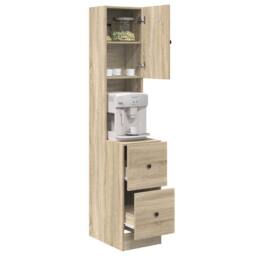 Berkfield Home Kitchen Cabinet Sonoma Oak 35x50x180 cm Engineered Wood in Beige - Size: 35 x 50 x 180 cm - thumbnail 1