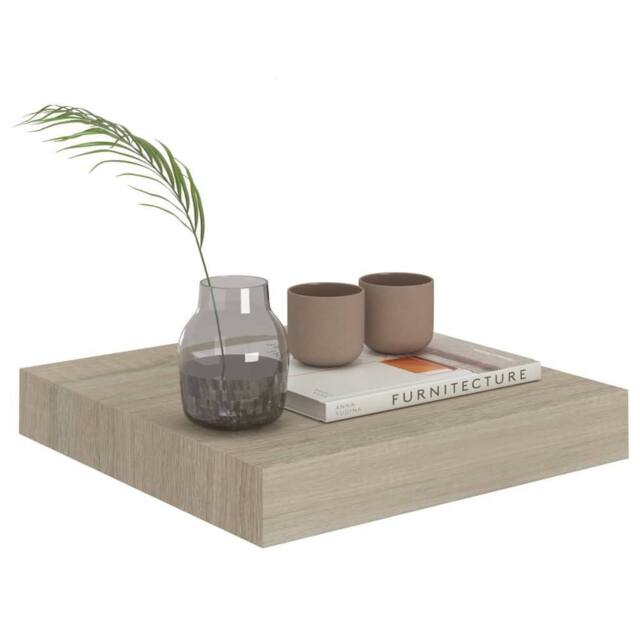Berkfield Home Durable Floating Wall Shelf Oak 23x23.5x3.8 cm MDF in Light Sand - image 1
