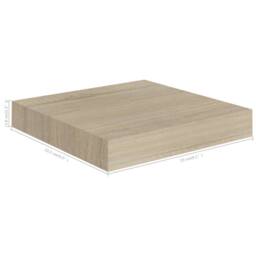 Berkfield Home Durable Floating Wall Shelf Oak 23x23.5x3.8 cm MDF in Light Sand - thumbnail 7