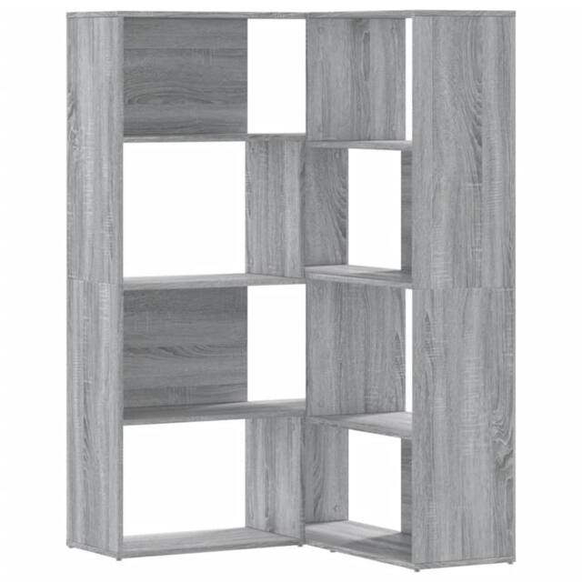 Berkfield Home Corner Bookcase 4-Tier Grey Sonoma 85x85x140 cm Engineered Wood - Size: 85 x 85 x 140 cm - image 1