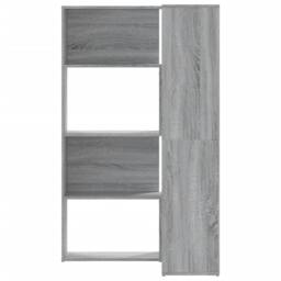 Berkfield Home Corner Bookcase 4-Tier Grey Sonoma 85x85x140 cm Engineered Wood - Size: 85 x 85 x 140 cm - thumbnail 4