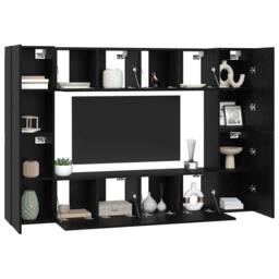 Berkfield Home TV Cabinet 8 pcs Black oak 181 x 30 x 120 cm Engineered wood