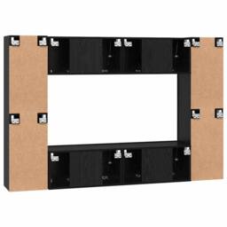Berkfield Home TV Cabinet 8 pcs Black oak 181 x 30 x 120 cm Engineered wood - thumbnail 9