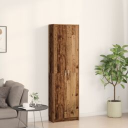 Berkfield Home Wardrobe Old Wood 55x25x189 cm Engineered Wood in Brown - Size: 55 x 25 x 189 cm - thumbnail 4