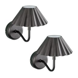 ValueLights Avery Set of 2 Rechargeable Easy Fit Wall Light Fittings in Black - thumbnail 2