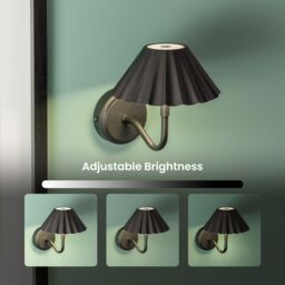 ValueLights Avery Set of 2 Rechargeable Easy Fit Wall Light Fittings in Black - thumbnail 4