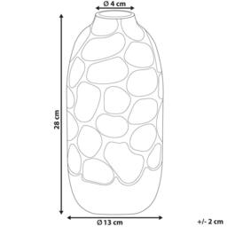 Wyld and Coco 28cm White Gloss Stoneware Flower Vase with Silver Embossed Detail - thumbnail 4