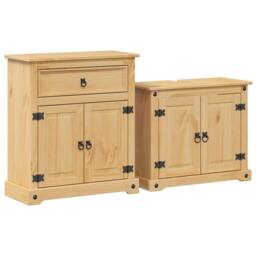 Berkfield Home 2 Piece Bathroom Furniture Set Corona Solid Wood Pine in Light Tan