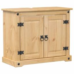 Berkfield Home 2 Piece Bathroom Furniture Set Corona Solid Wood Pine in Light Tan - thumbnail 5