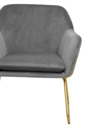 Orsina Durable & Versatile Grey Velvet Armchair, Easy Care Velvet Chairs, Indoor Dining with Velvet Dining Chair - thumbnail 5