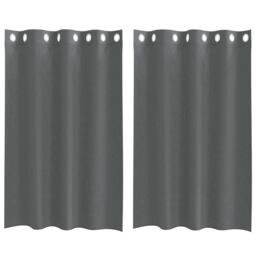Berkfield Home Voile Curtains with Grommets 2 pcs Dark Grey 140x175 cm - thumbnail 2