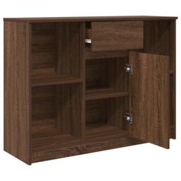 Berkfield Home Sideboard with Drawer Brown Oak 101x35x76 cm Engineered Wood - Size: 101 x 35 x 76 cm - thumbnail 5