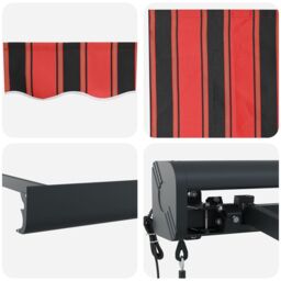 Berkfield Home Manual Retractable Awning with LED Orange & Brown 350x250 cm - thumbnail 8