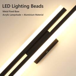 Pheashine Black 48cm Acrylic LED Wall Light 18W 3000K Warm White Modern - thumbnail 4
