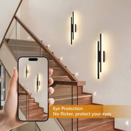Pheashine Black 48cm Acrylic LED Wall Light 18W 3000K Warm White Modern - thumbnail 6