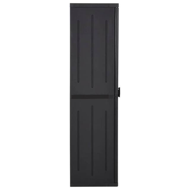 Berkfield Home Garden Storage Cabinet Black 65x45x172 cm PP Rattan - Size: 65 x 45 x 172 cm - image 1