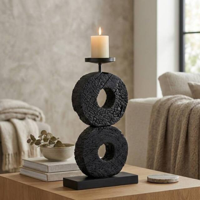 Garden Greatness Fidel Tiered Charred Candle Holder - Size: 1 Pack