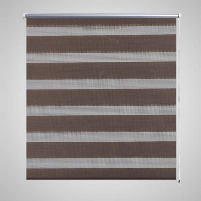 Berkfield Home Zebra Blind 140 x 175 cm Coffee in Brown - image 1