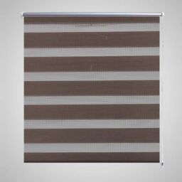 Berkfield Home Zebra Blind 140 x 175 cm Coffee in Brown - thumbnail 1