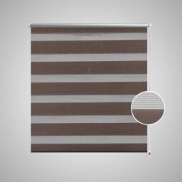Berkfield Home Zebra Blind 140 x 175 cm Coffee in Brown - thumbnail 3