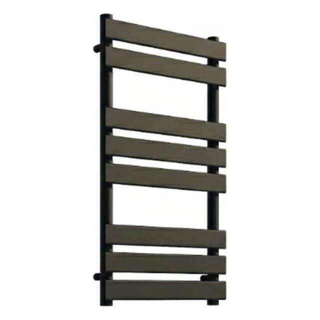 Bathroom Kingdom Queenstown Black Designer Flat Panel Heated Towel Rail 800x450mm - image 1