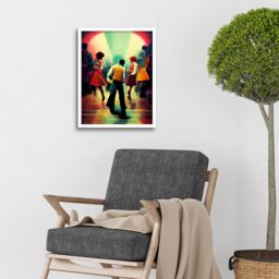 "Artery8 Wall Art Print Northern Soul Music Retro Sixties Art Framed in White - Size: W12"" x H16""" - thumbnail 2