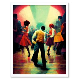 "Artery8 Wall Art Print Northern Soul Music Retro Sixties Art Framed in White - Size: W12"" x H16""" - thumbnail 1