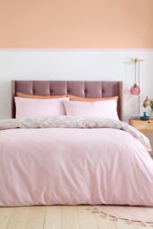 Catherine Lansfield 'Darcy Floral' Reversible Duvet Cover Set in Pink - Size: Super King - thumbnail 2