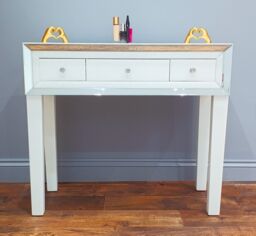 7seas Dressing Table Handmade White Glass 3 Drawers Console for Hollywood Mirrored Makeup Vanity - thumbnail 6