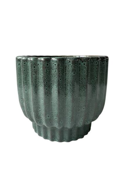 KDMD Hortus Olive Green Barcelos Pot 11cm H x 12cm Dia - image 1