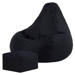 icon Gaming Recliner Indoor & Outdoor Bean Bag with Footstool in Black - thumbnail 3