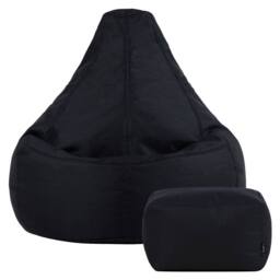 icon Gaming Recliner Indoor & Outdoor Bean Bag with Footstool in Black - thumbnail 4