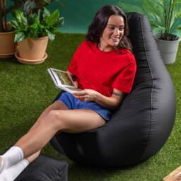 icon Gaming Recliner Indoor & Outdoor Bean Bag with Footstool in Black - thumbnail 5