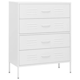 Berkfield Home Chest of Drawers White 80x35x101.5 cm Steel - thumbnail 2