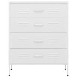 Berkfield Home Chest of Drawers White 80x35x101.5 cm Steel - thumbnail 3