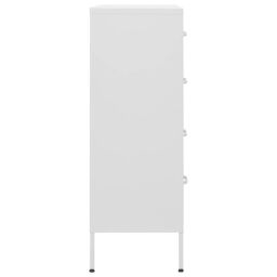 Berkfield Home Chest of Drawers White 80x35x101.5 cm Steel - thumbnail 4