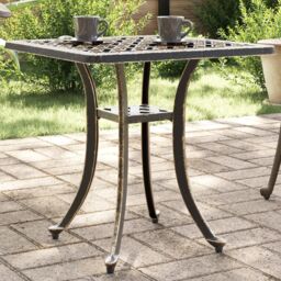 Berkfield Home Garden Table Bronze 53x53x53 cm Cast Aluminium in Brown - Size: 53 x 53 x 53 cm - thumbnail 1