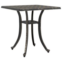 Berkfield Home Garden Table Bronze 53x53x53 cm Cast Aluminium in Brown - Size: 53 x 53 x 53 cm - thumbnail 2