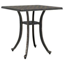 Berkfield Home Garden Table Bronze 53x53x53 cm Cast Aluminium in Brown - Size: 53 x 53 x 53 cm - thumbnail 7