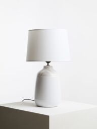 Orsina Elegant White Ceramic Table Lamp, Contemporary Bed Table Lmap, Easily Maintained Lamp for Livingroom Table - thumbnail 2