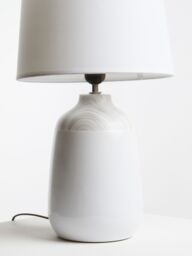 Orsina Elegant White Ceramic Table Lamp, Contemporary Bed Table Lmap, Easily Maintained Lamp for Livingroom Table - thumbnail 5