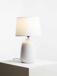 Orsina Elegant White Ceramic Table Lamp, Contemporary Bed Table Lmap, Easily Maintained Lamp for Livingroom Table - thumbnail 3