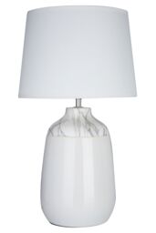 Orsina Elegant White Ceramic Table Lamp, Contemporary Bed Table Lmap, Easily Maintained Lamp for Livingroom Table - thumbnail 1