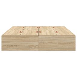 Berkfield Home Storage Bed Frame Sonoma Oak 160x200 cm in Beige - thumbnail 6