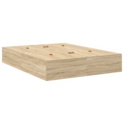 Berkfield Home Storage Bed Frame Sonoma Oak 160x200 cm in Beige - thumbnail 3