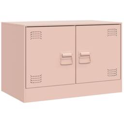 Berkfield Home TV Cabinet Pink 67x39x44 cm Steel - Size: 67 x 39 x 44 cm
