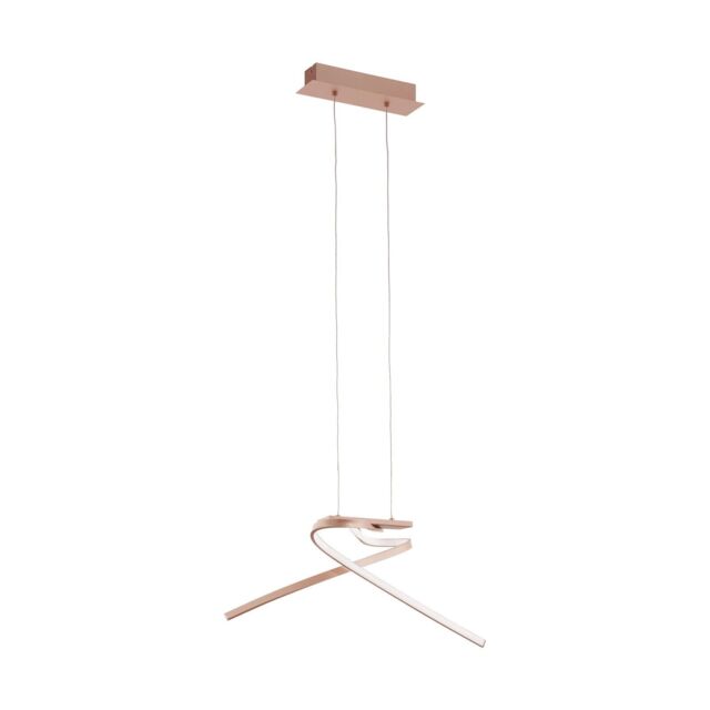 Loops Pendant Light Colour Rose Gold Shade White Plastic Bulb LED 2x11W Included - image 1