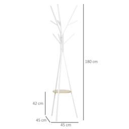 EONLION 180cm Free Standing Coat Rack Metal Shelf in White - Size: 100 cm - thumbnail 2